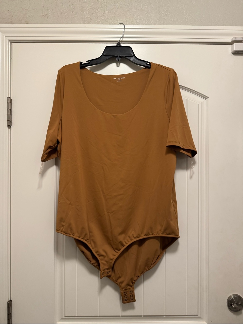 Lane Bryant Brown Scoop Neck Short Sleeve Bodysuit - Plus Size 22/24